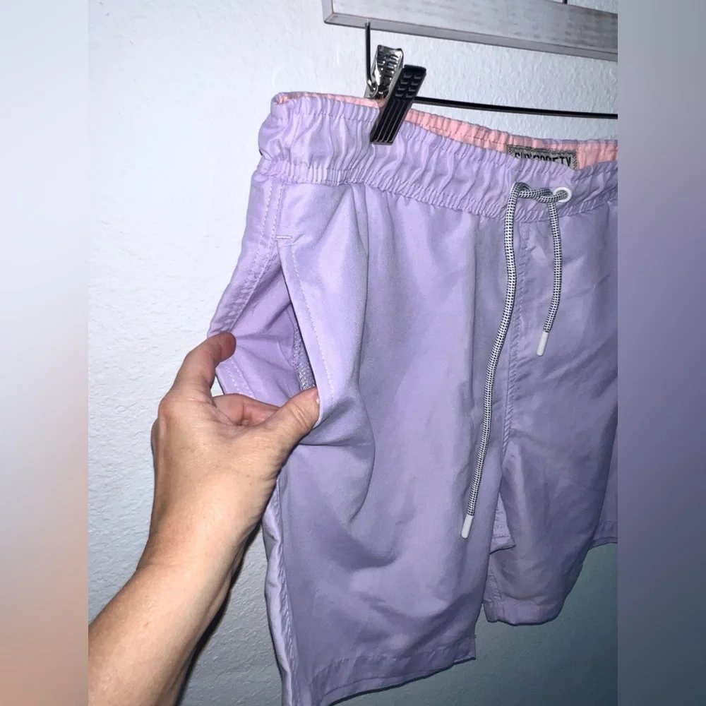 SURF SOCIETY Men's Swim Shorts Purple Board Shorts Large